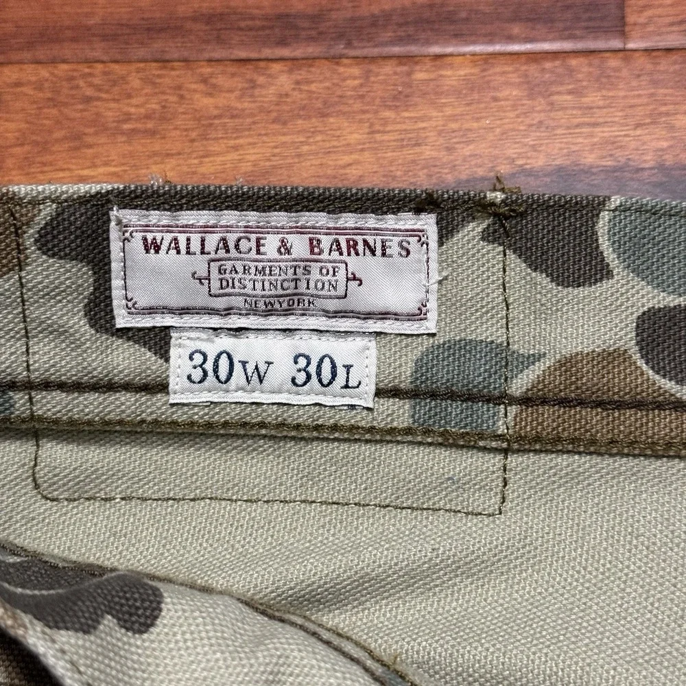 Wallace & Barnes Pants‎ Carpenter Camo Canvas Duck Hunter Button-Fly Fits 30x30